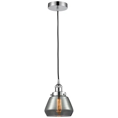 Innovations Lighting Fulton 7" Polished Chrome Mini Pendant W/ Plated Smoke Shade