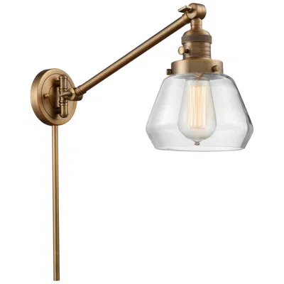 Innovations Lighting Fulton 8" Brushed Brass Swing Arm W/ Clear Shade