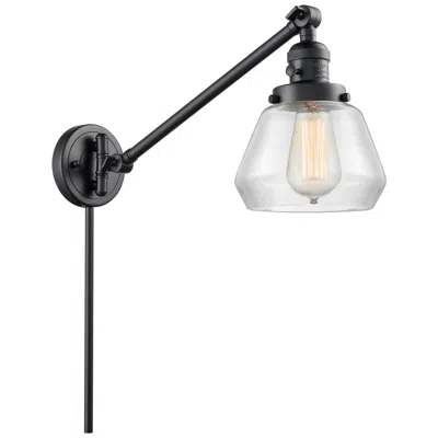 Innovations Lighting Fulton 8" Matte Black Swing Arm W/ Clear Shade