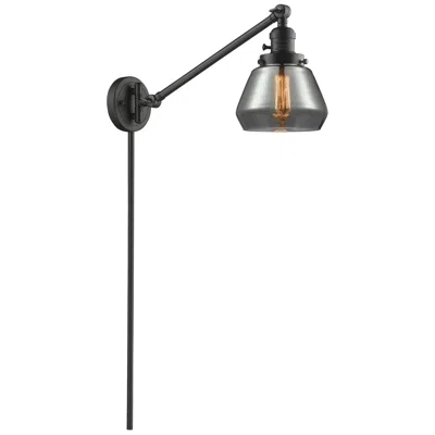 Innovations Lighting Fulton 8" Oil Rubbed Bronze Swing Arm W/ Plated Smoke Shade