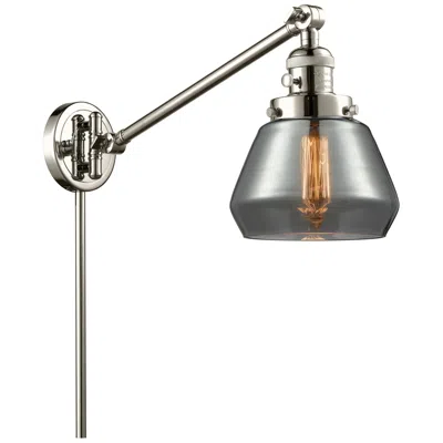 Innovations Lighting Fulton 8" Polished Nickel Swing Arm W/ Plated Smoke Shade In Silver