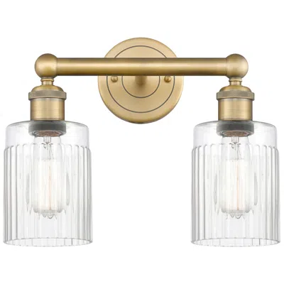 Innovations Lighting Hadley 13.5" Wide 2 Light Brushed Brass Bath Vanity Light With Clear S In Gold