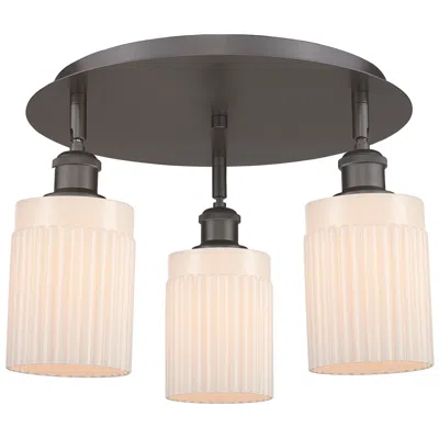Innovations Lighting Hadley 16.25"w 3 Light Oil Rubbed Bronze Flush Mount W/ White Shade