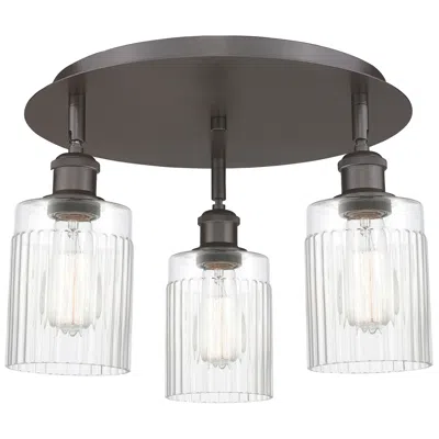 Innovations Lighting Hadley 16.25"w 3 Light Oil Rubbed Bronze Flush Mount With Clear Glass