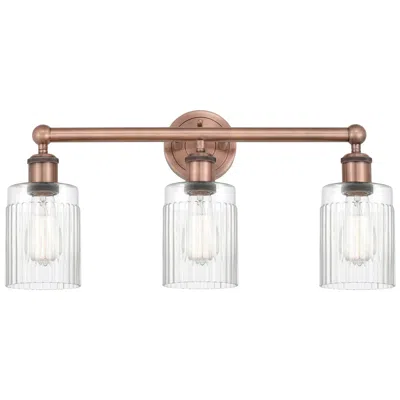 Innovations Lighting Hadley 22.5" Wide 3 Light Antique Copper Bath Vanity Light With Clear