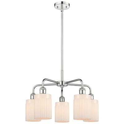 Innovations Lighting Hadley 22.5"w 5 Light Polished Chrome Stem Hung Chandelier With White In Silver