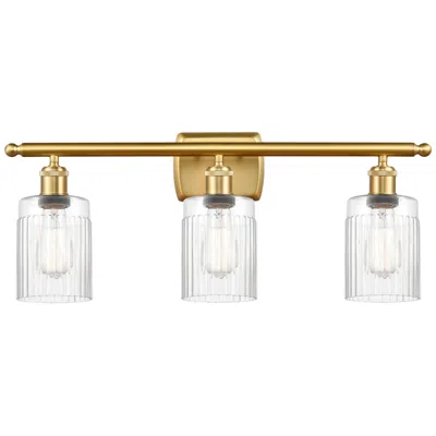 Innovations Lighting Hadley 26" Wide 3 Light Satin Gold Bath Vanity Light W/ Clear Shade
