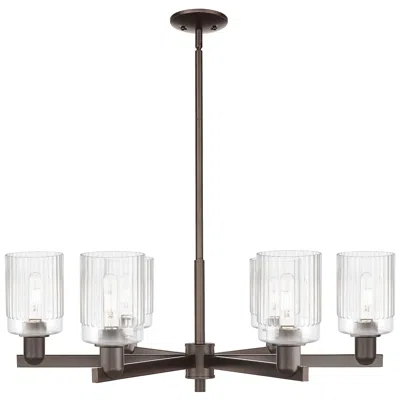 Innovations Lighting Hadley 34" Wide 6-light Oil Rubbed Bronze Chandelier W/ Clear Shade