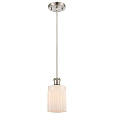 Innovations Lighting Hadley 4.5" Wide Brushed Satin Nickel Corded Mini Pendant W/ White Sha