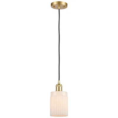 Innovations Lighting Hadley 4.5" Wide Satin Gold Corded Mini Pendant W/ Matte White Shade