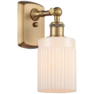 Innovations Lighting Hadley 9" Led White Glass And Brass Wall Light