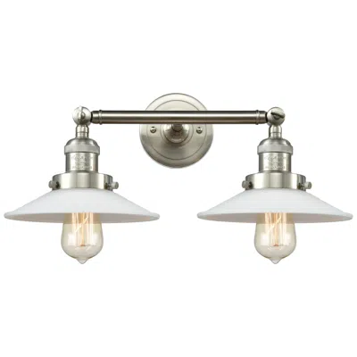 Innovations Lighting Halophane 18" 2-light Brushed Nickel Tiltable Bath Light W/ White Shad