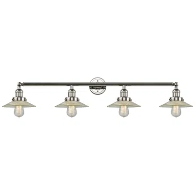 Innovations Lighting Halophane 44.5"w 4 Light Polished Nickel Bath Light W/ Halophane Shade