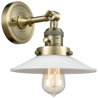 Innovations Lighting Halophane 9" Antique Brass Sconce W/ Matte White Shade