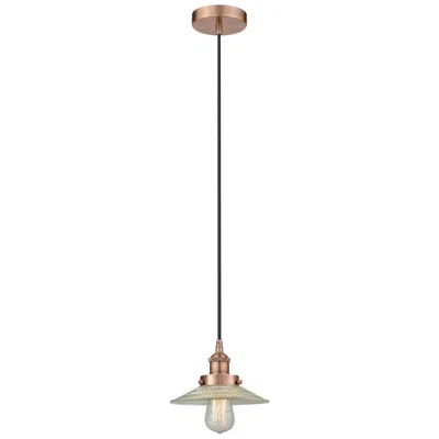 Innovations Lighting Halophane 9" Antique Copper Mini Pendant