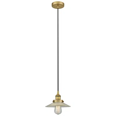 Innovations Lighting Halophane 9" Brushed Brass Mini Pendant W/ Clear Shade