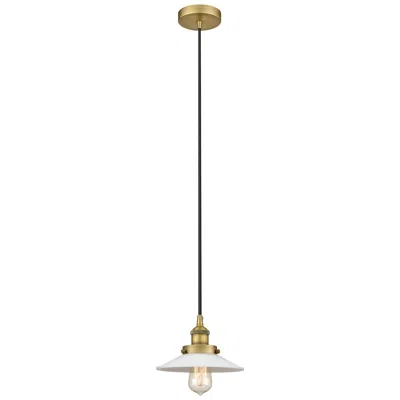 Innovations Lighting Halophane 9" Brushed Brass Mini Pendant W/ Matte White Shade