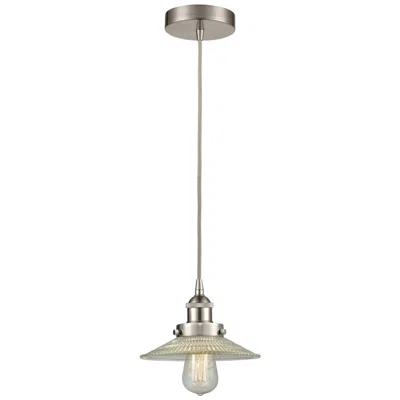 Innovations Lighting Halophane 9" Brushed Satin Nickel Mini Pendant W/ Clear Shade