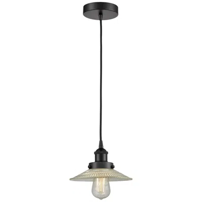Innovations Lighting Halophane 9" Matte Black Mini Pendant W/ Clear Shade