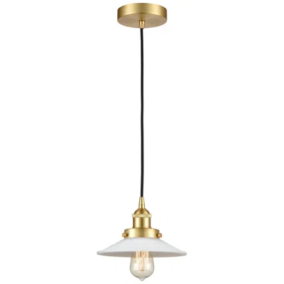 Innovations Lighting Halophane 9" Satin Gold Mini Pendant W/ Matte White Shade