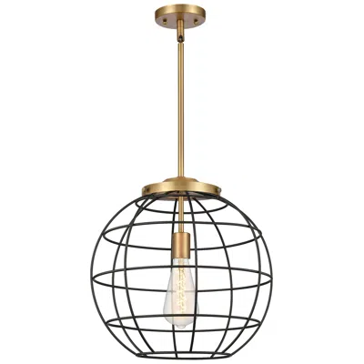 Innovations Lighting Lake Placid 16" Wide Brushed Brass Stem Hung Pendant With Matte Black