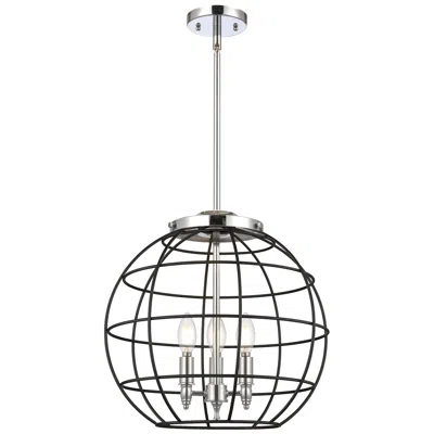 Innovations Lighting Lake Placid 16"w 3 Light Polished Chrome Stem Hung Pendant With Black