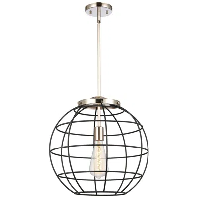 Innovations Lighting Lake Placid 16"w Polished Nickel Stem Hung Pendant With Matte Black Sh