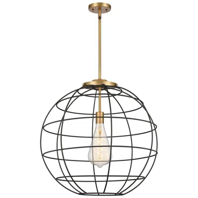 Innovations Lighting Lake Placid 22" Wide Brushed Brass Stem Hung Pendant With Matte Black