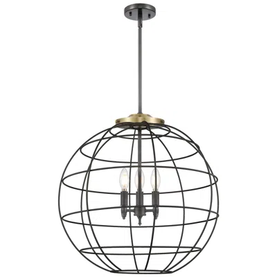 Innovations Lighting Lake Placid 22"w 3 Light Black Brass Stem Hung Pendant With Black Shad