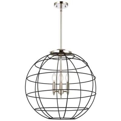 Innovations Lighting Lake Placid 22"w 3 Light Polished Nickel Stem Hung Pendant With Black