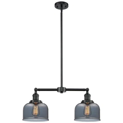 Innovations Lighting Large Bell 21" 2-light Oil Rubbed Bronze Island Light W/ Plated Smoke