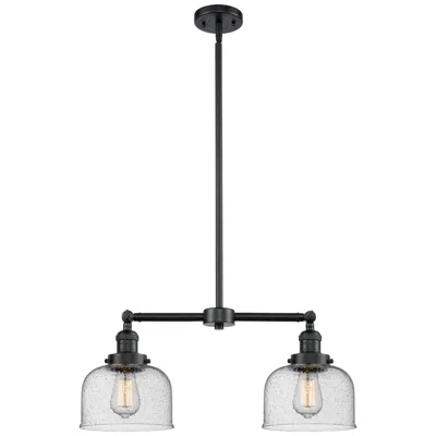 Innovations Lighting Large Bell 21" 2-light Oil Rubbed Bronze Island Light W/ Seedy Shade