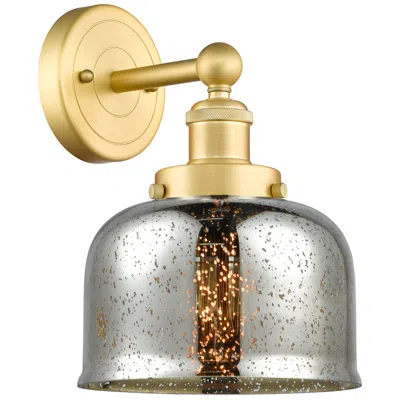 Innovations Lighting Large Bell 2.25" High Satin Gold Sconce W/ Silver Plated Mercury Shade