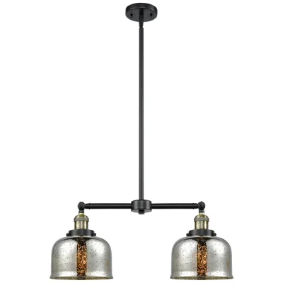 Innovations Lighting Large Bell 24" 2-light Black Brass Island Light W/ Mercury Shade