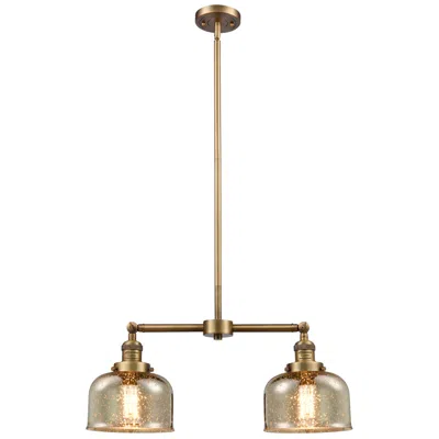 Innovations Lighting Large Bell 24" 2-light Brushed Brass Island Light W/ Mercury Shade