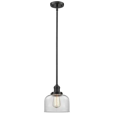 Innovations Lighting Large Bell 8" Wide Oil-rubbed Bronze Mini Pendant In Multi