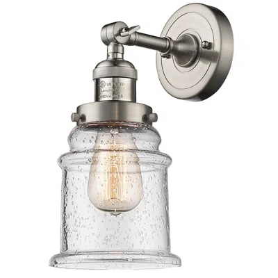 Innovations Lighting Large Canton 7" Brushed Satin Nickel Sconce W/ Seedy Shade