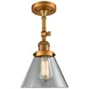Innovations Lighting Large Cone 8" Wide Brushed Brass Adjustable Ceiling Light