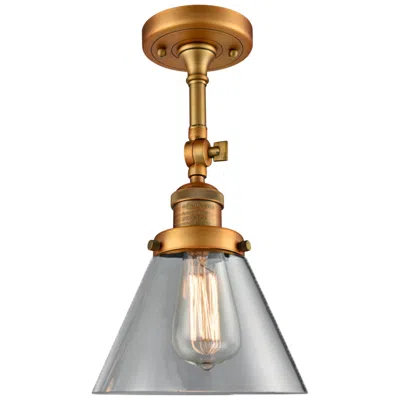 Innovations Lighting Large Cone 8" Wide Brushed Brass Adjustable Ceiling Light