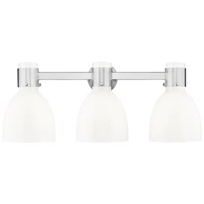 Innovations Lighting Lawton Bell 24"w 3 Light Satin Nickel Bath Light W/ Gloss White Shade