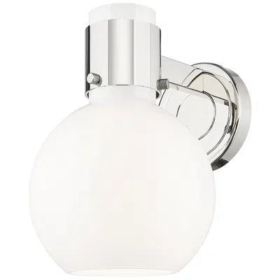 Innovations Lighting Lawton Sphere 8.5"h Polished Nickel Wall Sconce With Gloss White Shade