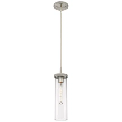 Innovations Lighting Lincoln 4" Wide Stem Hung Satin Nickel Pendant With Clear Shade