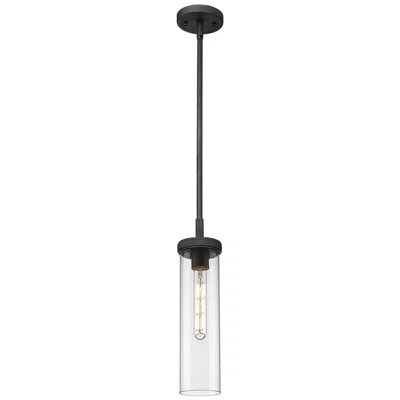 Innovations Lighting Lincoln 4" Wide Stem Hung Weathered Zinc Pendant With Clear Shade