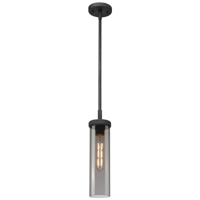 Innovations Lighting Lincoln 4" Wide Stem Hung Weathered Zinc Pendant With Smoke Shade