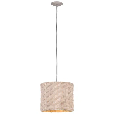 Innovations Lighting Loom 12" Wide Black Cord Hung Pendant With Natural Shade
