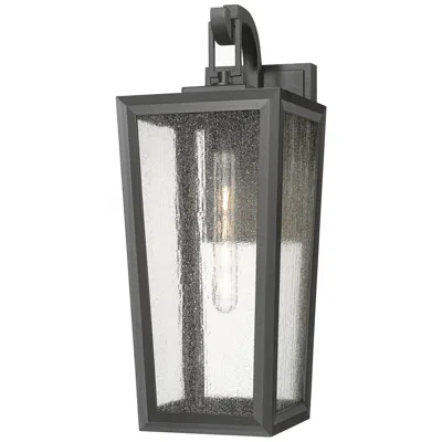 Innovations Lighting Madison 10" Matte Black Coastal Outdoor Sconce With Seeded Glass