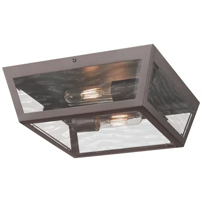 Innovations Lighting Madison 12" 2-light Bronze Outdoor Flush Mount With Waterglass Shade