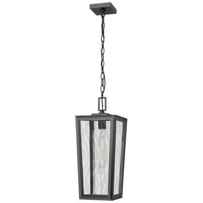 Innovations Lighting Madison 20" Matte Black Coastal Outdoor Pendant With Water Glass
