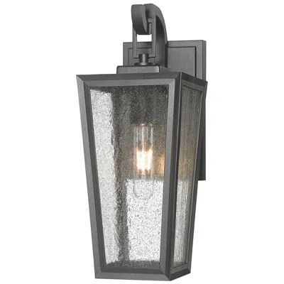 Innovations Lighting Madison 7" Matte Black Coastal Outdoor Sconce With Seeded Glass