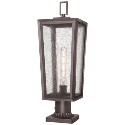 Innovations Lighting Madison 8" Bronze Outdoor Lantern Post Light With Seeded Glass
